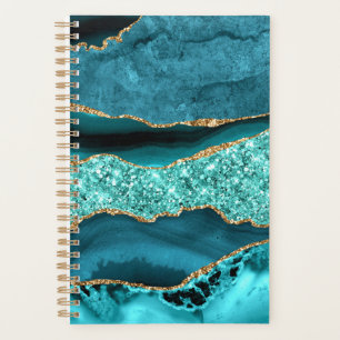 Aquamarin Blue Gold Glitzer Marbella Türkis Planne Planer