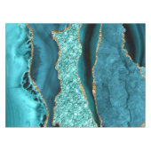 Aquamarin Blue Gold Glitzer Marbella Turquoise Tab Tischdecke (Vorderseite (Horizontal))