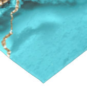 Aquamarin Blue Gold Glitzer Marbella Turquoise Tab Tischdecke (Schrägansicht)