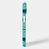 Aquamarin Blue Gold Glitzer Turquoise iPhone Case  (Rückseite / Rechts)