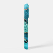 Aquamarin Blue Gold Glitzer Turquoise iPhone Case Hülle (Rechte Seite)