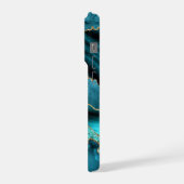 Aquamarin Blue Gold Glitzer Turquoise iPhone Case Hülle (Linke Seite)