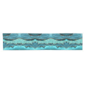 Aquamarin Blue Gold Glitzer Turquoise Table Runner Kurzer Tischläufer (Horizontal)