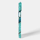 Aquamarin Blue Gold Marble Turquoise iPhone Case (Rückseite / Rechts)
