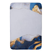 Aquamarin Blue Gold Marmor Aqua Türkis Badematte (Vorderseite Vertikal)