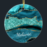Aquamarin Blue Gold Marmor Aqua Türkis Individuell Keramik Ornament<br><div class="desc">Agate Aquamarin Blue Gold Glitzer Marmor Aqua Türkis Geode Individualisierbares Geschenk - Fügen Sie Ihren Namen / Text - Machen Sie Ihr besonderes Geschenk! Ändern und verschieben oder entfernen / Text / Elemente hinzufügen mit Anpassungs-Tool ! Design von MIGNED ! Bitte schauen Sie sich meine anderen Projekte an. Sie können...</div>