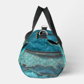 Aquamarin Blue Gold Turquoise Individuelle Name Du Duffle Bag (Rechts)