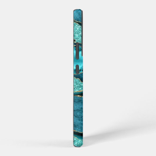 Aquamarin Blue Gold Turquoise Samsung Galaxy Fall Samsung Galaxy Hülle (Rechte Seite)