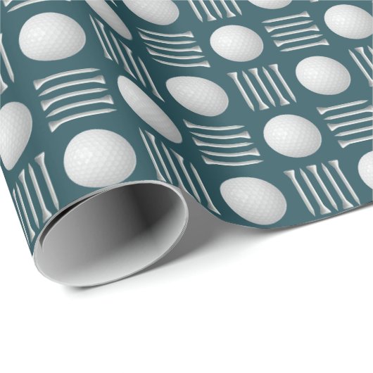 Aquamarin Blue Golf Ball und T-Shirt Geschenke Geschenkpapier (Rolleneckpunkt)