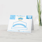 Aquamarin Blue Grad Cap Gold Graduate Class 2024 H Karte (Rückseite)