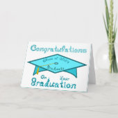 Aquamarin Blue Graduation Cap Graduate Class 2024  Karte (Vorderseite)