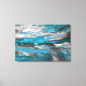 Aquamarin Blue Gray Black Abstrakt Leinwanddruck (Vorderseite)
