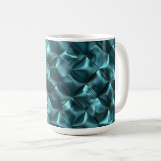 Aquamarin Blue Green Abstrakt Glam Kaffeetasse (VorderseiteRechts)