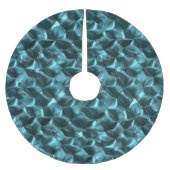 Aquamarin Blue Green Abstrakt Glam Polyester Weihnachtsbaumdecke (Vorderseite)