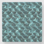 Aquamarin Blue Green Abstrakt Glam Steinuntersetzer (Vorderseite)