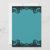 Aquamarin Blue Green Black Lace Dirty 30. Geburtst Einladung (Rückseite)