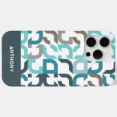 Aquamarin Blue Green Brown Gray Midjahrhundert Kun Case-Mate iPhone Hülle (Rückseite (Horizontal))