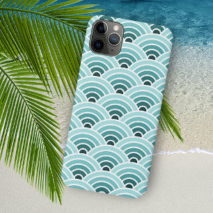Aquamarin Blue Green Concentric Waves Art Muster Case-Mate iPhone Hülle
