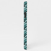 Aquamarin Blue Green Concentric Waves Art Muster iPhone Hülle (Rechte Seite)