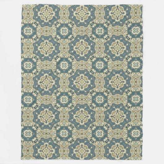 Aquamarin Blue Green Gray Ochre Angesagter Bohemis Fleecedecke (Vorderseite)