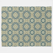 Aquamarin Blue Green Gray Ochre Angesagter Bohemis Fleecedecke (Vorderseite (Horizontal))