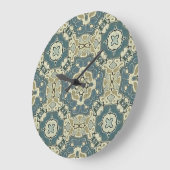 Aquamarin Blue Green Gray Ochre Angesagter Bohemis Große Wanduhr (Winkel)