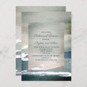 Aquamarin Blue Green Watercolor Probe Dinner Einladung (Vorne/Hinten)