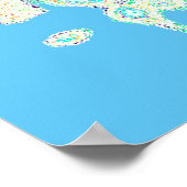 Aquamarin Blue Green Wave Blubble Abstrakte Muster Poster (Ecke)