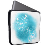 Aquamarin Blue Grunge - Hintergrundmusik Laptopschutzhülle (Vorne Rechts)