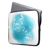 Aquamarin Blue Grunge - Hintergrundmusik Laptopschutzhülle (Vorderseite Links)