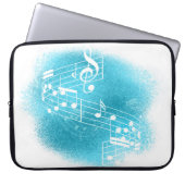 Aquamarin Blue Grunge - Hintergrundmusik Laptopschutzhülle (Vorderseite)