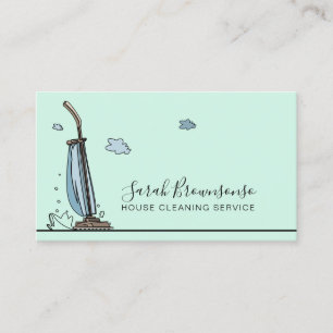 Aquamarin Blue Janitorial Maid House Reinigungsdie Visitenkarte