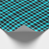 Aquamarin Blue Kariert Jedem Anlass Geschenkpapier (Ecke)