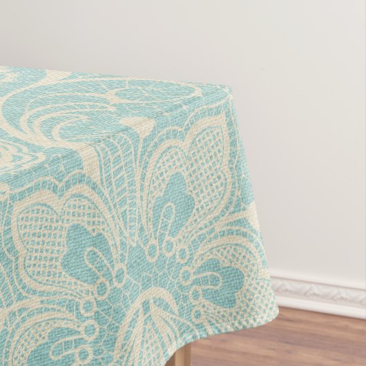Aquamarin Blue Lace Tablecloth Tischdecke (Beispiel)