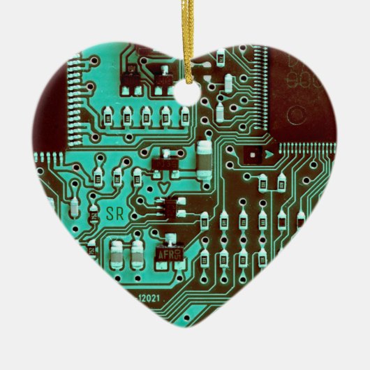 Aquamarin Blue Leiterplatte PCB Custom Geek Keramik Ornament (Vorne)