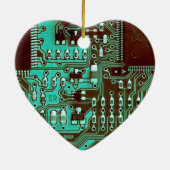 Aquamarin Blue Leiterplatte PCB Custom Geek Keramik Ornament (Hinten)