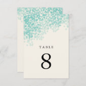 Aquamarin Blue Light Dusche Tischnummer Cards (Vorne/Hinten)