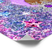 Aquamarin Blue Lila Pink Princess Baby Dusche Ethn Poster (Ecke)