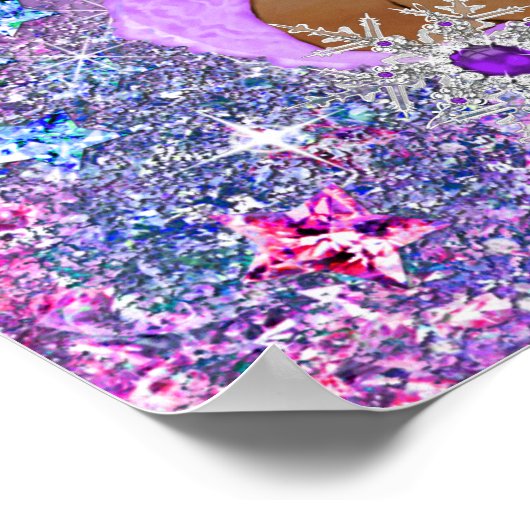 Aquamarin Blue Lila Pink Princess Baby Dusche Ethn Poster (Ecke)