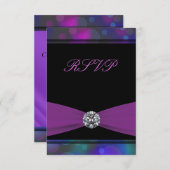 Aquamarin Blue Lila Quinceanera UAWG RSVP Karte (Vorne/Hinten)