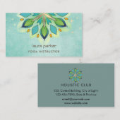 Aquamarin Blue Mandala Holistic Lotus Floral Zen Y Visitenkarte (Vorne/Hinten)