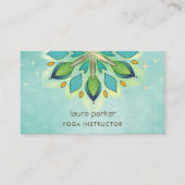 Aquamarin Blue Mandala Holistic Lotus Floral Zen Y Visitenkarte (Vorderseite)