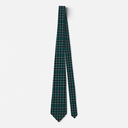 Aquamarin Blue Marine Modern Tartan Krawatte (Vorderseite)