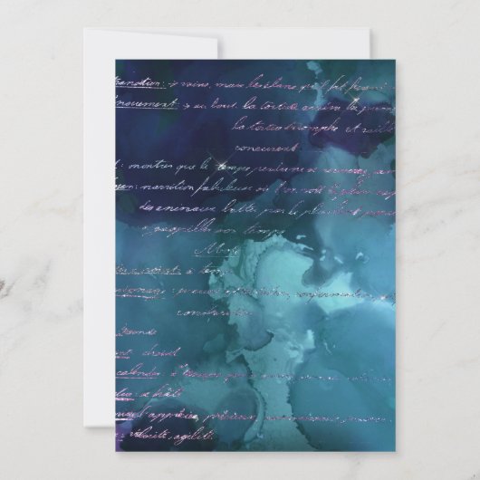 Aquamarin Blue Mermaid Letters Silver Glitzer Viel Dankeskarte (Rückseite)