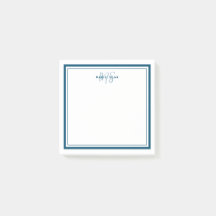Aquamarin Blue Minimalistisch Simple Monogram Two