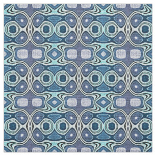 Aquamarin Blue Mint Green Violet Bali Batik Muster Stoff