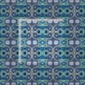 Aquamarin Blue Mint Green Violet Bali Batik Muster Stoff (Kachel)