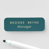 Aquamarin Blue Modern Beruflich Minimalistisch Namensschild (Beispiel)