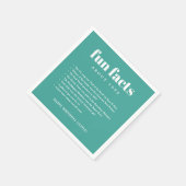 Aquamarin Blue Modern Minimal Fun Fakten Geburtsta Serviette (Ecke)