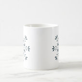 Aquamarin Blue Modern Scandinavian Christmas Snowf Kaffeetasse (Mittel)